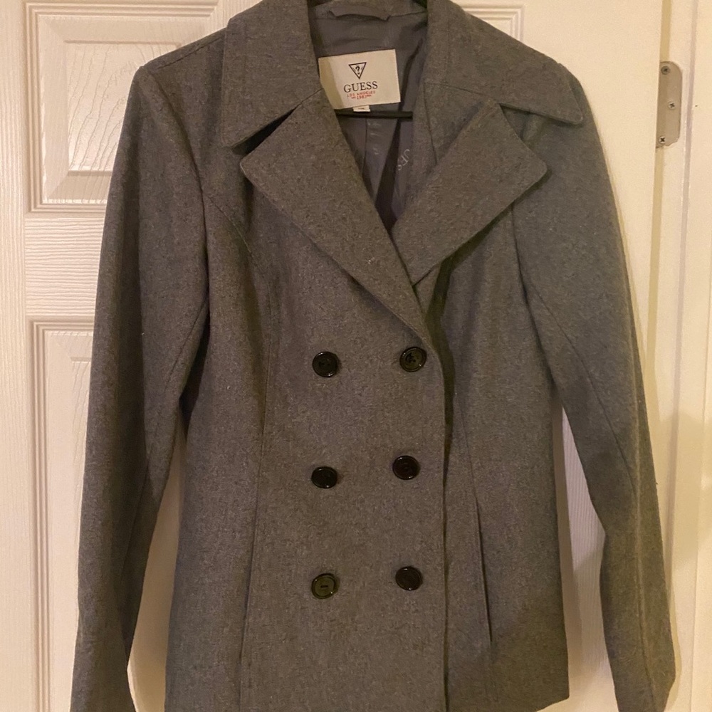 Guess gray pea coat.